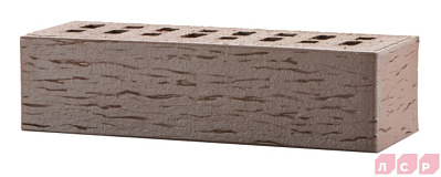 Кирпич ЛСР клинкер фасадный темно-терракотовый флэш "Брюгге" 