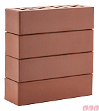 Кирпич ЛСР Клинкер фасадный тёмно-красный "Эдинбург" гладкий