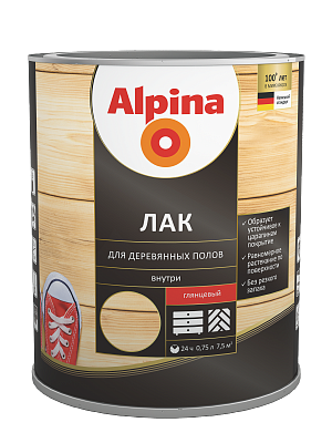 Лак алкидно-уретановый Alpina Лак для деревянных полов шелковисто-матовый