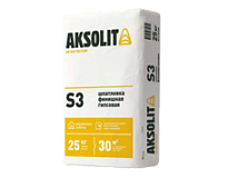 Шпатлевка гипсовая AKSOLIT (Аксолит) S3 финишная белая, 25кг