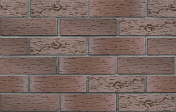 Кирпич ЛСР клинкер фасадный темно-терракотовый флэш "Брюгге" 