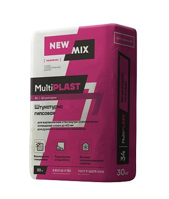 Штукатурка New Mix MultiPlast гипсовая 30кг