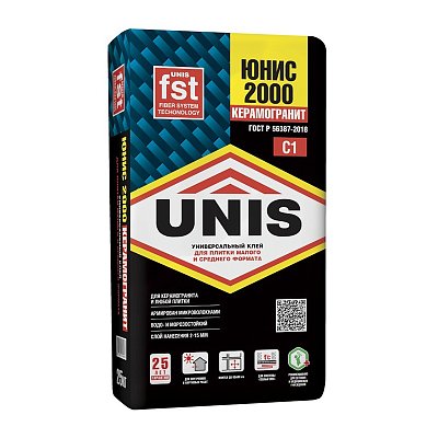 Клей для плитки UNIS (Юнис) 2000 25кг