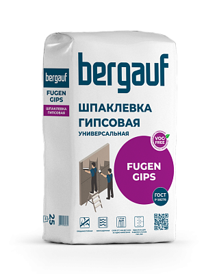 Универсальная шпаклевка Bergauf FUGEN GIPS гипсовая 25кг