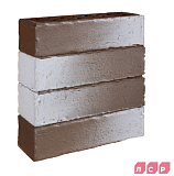 Кирпич ЛСР клинкер фасадный коричневый с белым "Нарвик" 