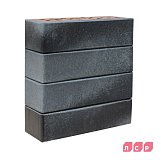 Кирпич ЛСР клинкер фасадный черно-серебристый "Берген"