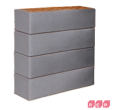 Кирпич ЛСР клинкер фасадный серый с серебром "Харстад" 