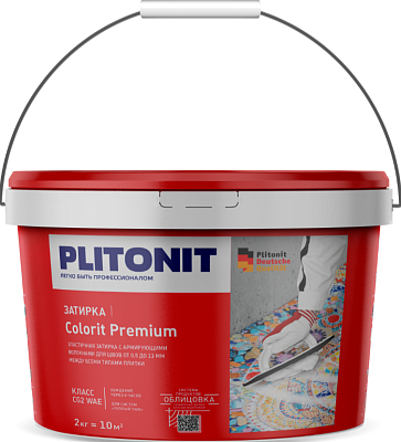 Затирка PLITONIT (ПЛИТОНИТ) COLORIT PREMIUM для швов Серая 2кг