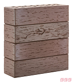 Кирпич ЛСР клинкер фасадный темно-терракотовый флэш "Брюгге" 