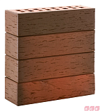 Кирпич ЛСР клинкер фасадный красный флэш "Ноттингем"